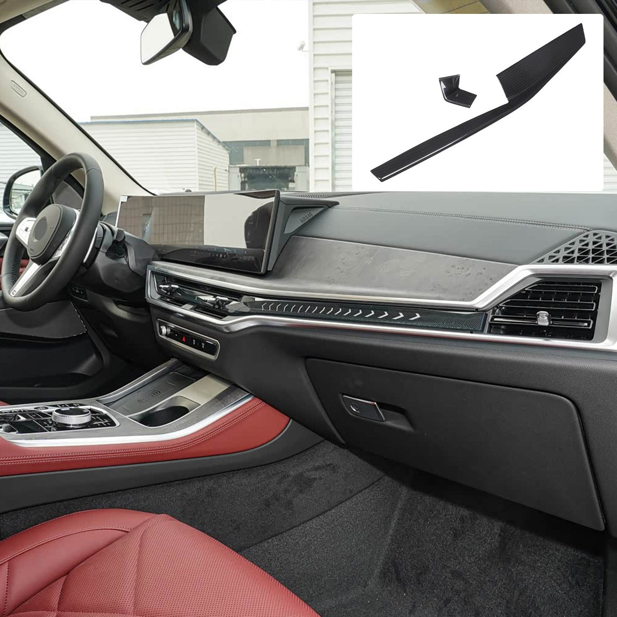 Real Carbon Fiber Center Console Dashboard Trim For BMW X5 G05 X6 G06 X7 G07 23+ 11