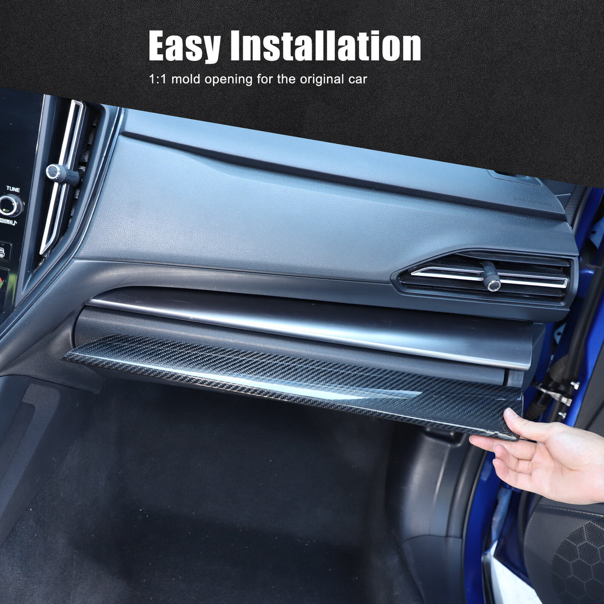 Real Carbon Fiber Console Dashboard Trim Cover For Subaru WRX STI VB 22-26 US 16