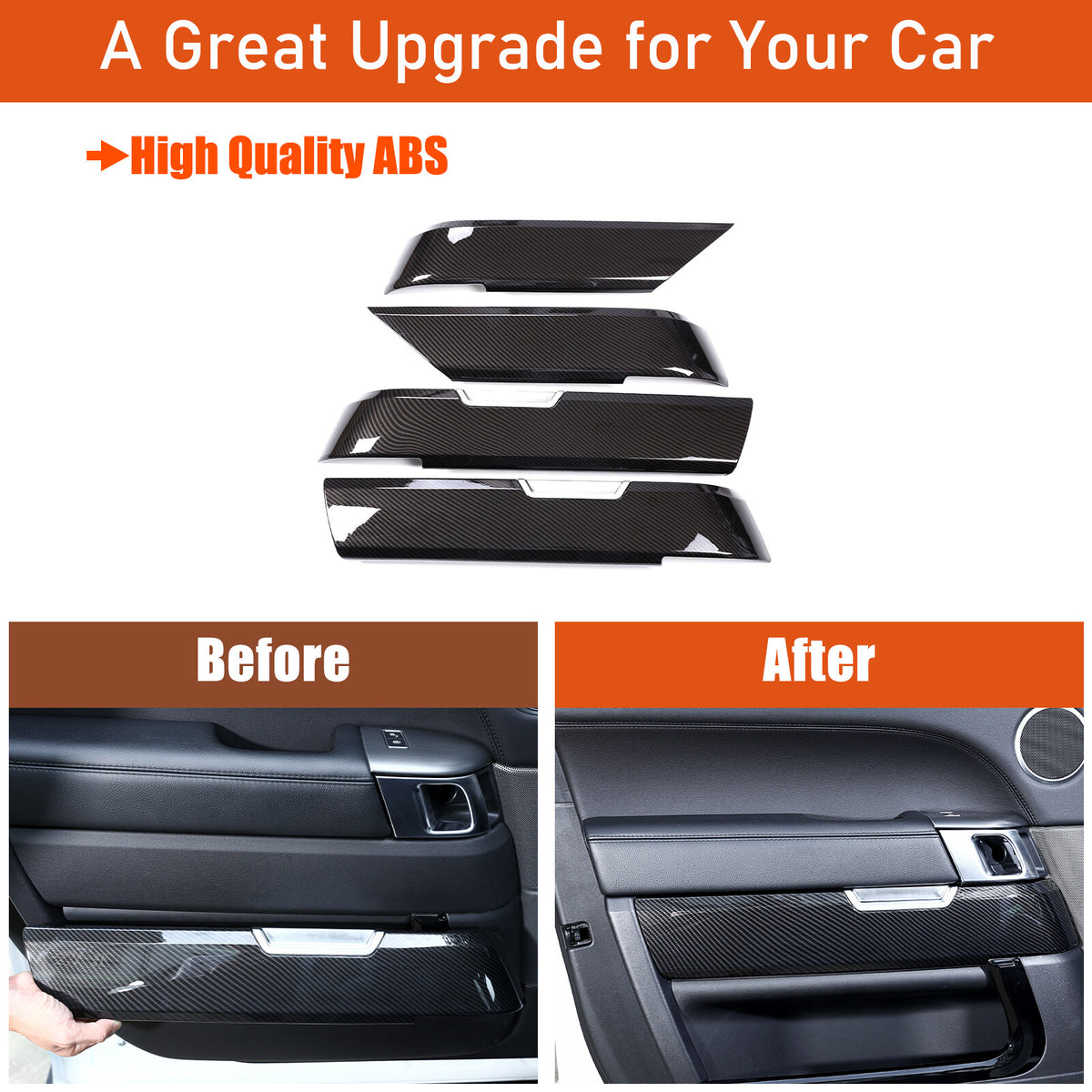 Replace ABS Carbon Interior door Panel For LR Range Rover Sport L494 2014-17 11