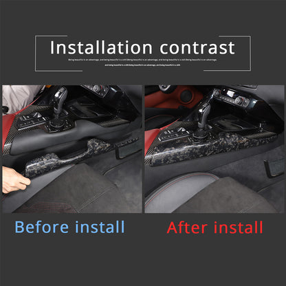 Forged Style Center Control Gear Side Panel Trim For GR Supra A90 A91 2019-24 6