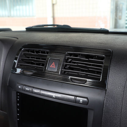 Black Steel Central Control Air Outlet Cover Trim For Hummer H3 2005-2009 4