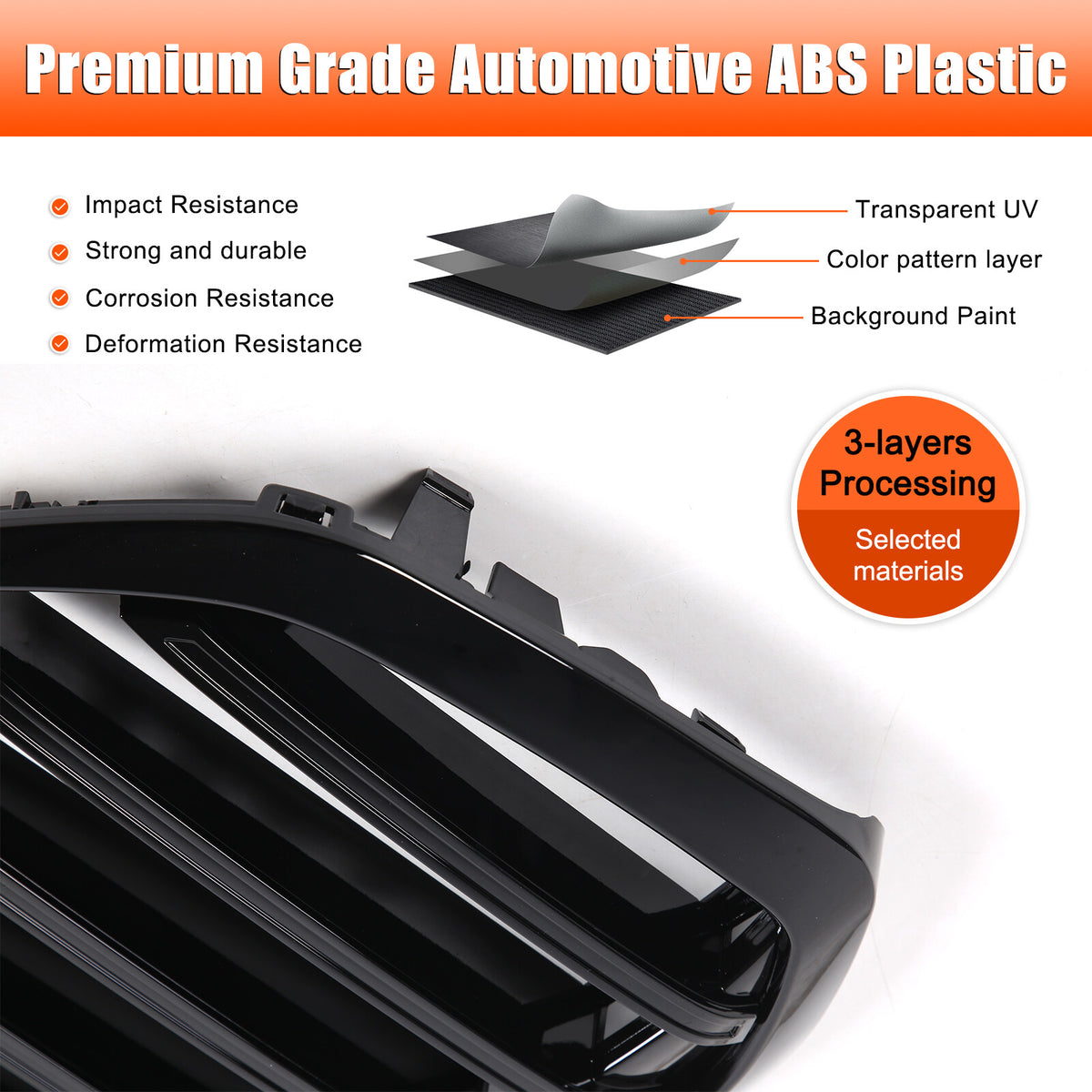 Glossy Black Car Front Bumper Line Kidney Grille Grill For BMW X7 G07 2023-2024 6