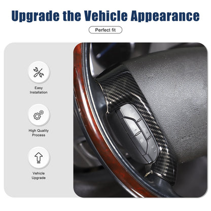 Real Dry Carbon Fiber Steering Wheel Side Button Trim For Hummer H2 2003-2007 7