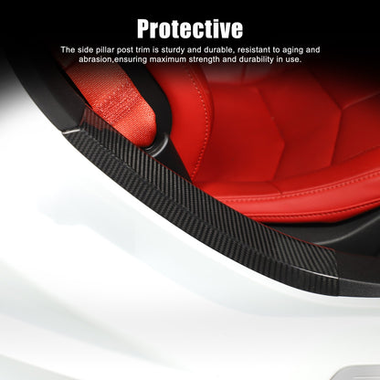Real Carbon Fiber Interior Door Sill Plate Rear Trim For Corvette C8 2020+ US 7
