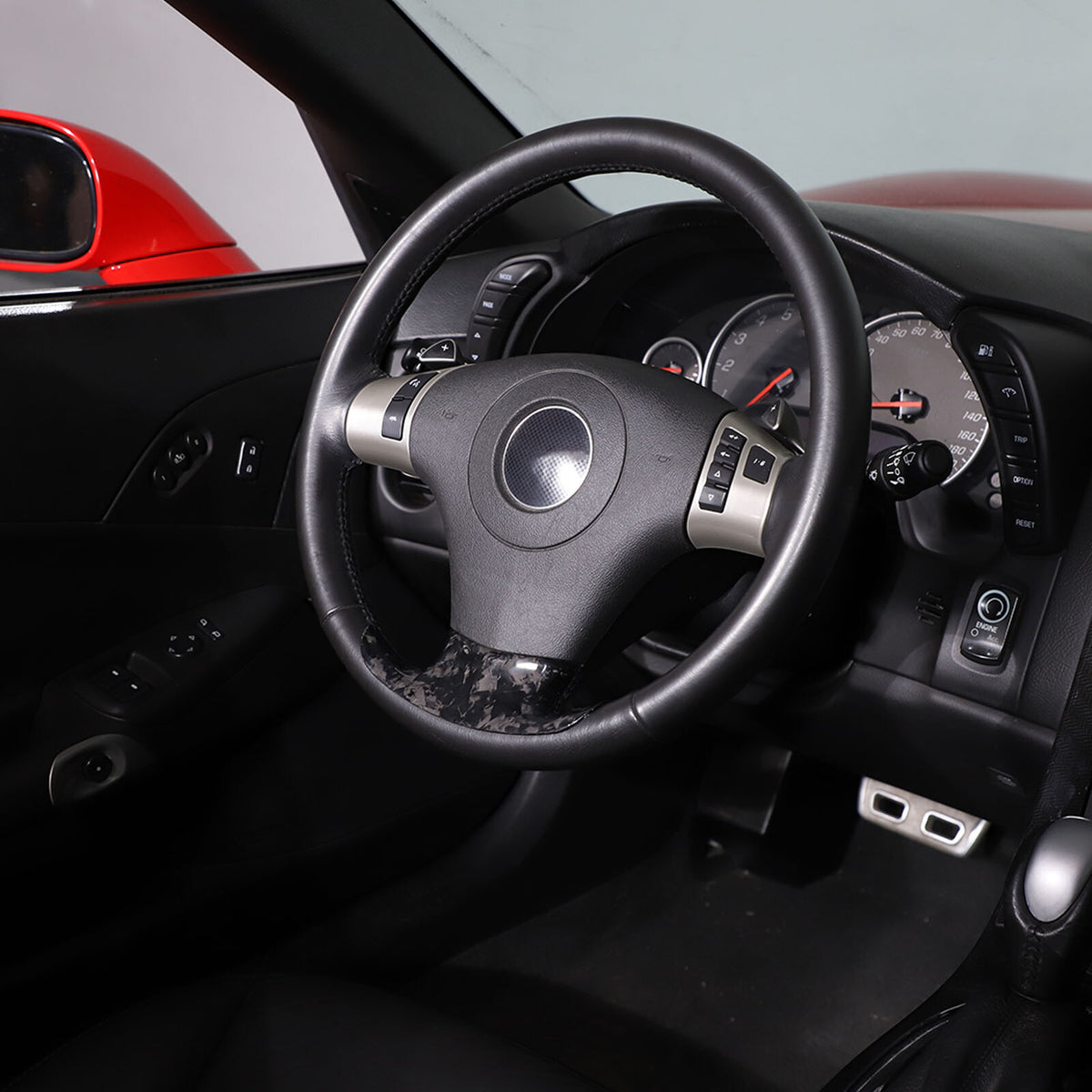 Forged Real Carbon Fiber Steering Wheel Lower Cover Trim For Corvette C6 2005-13 17