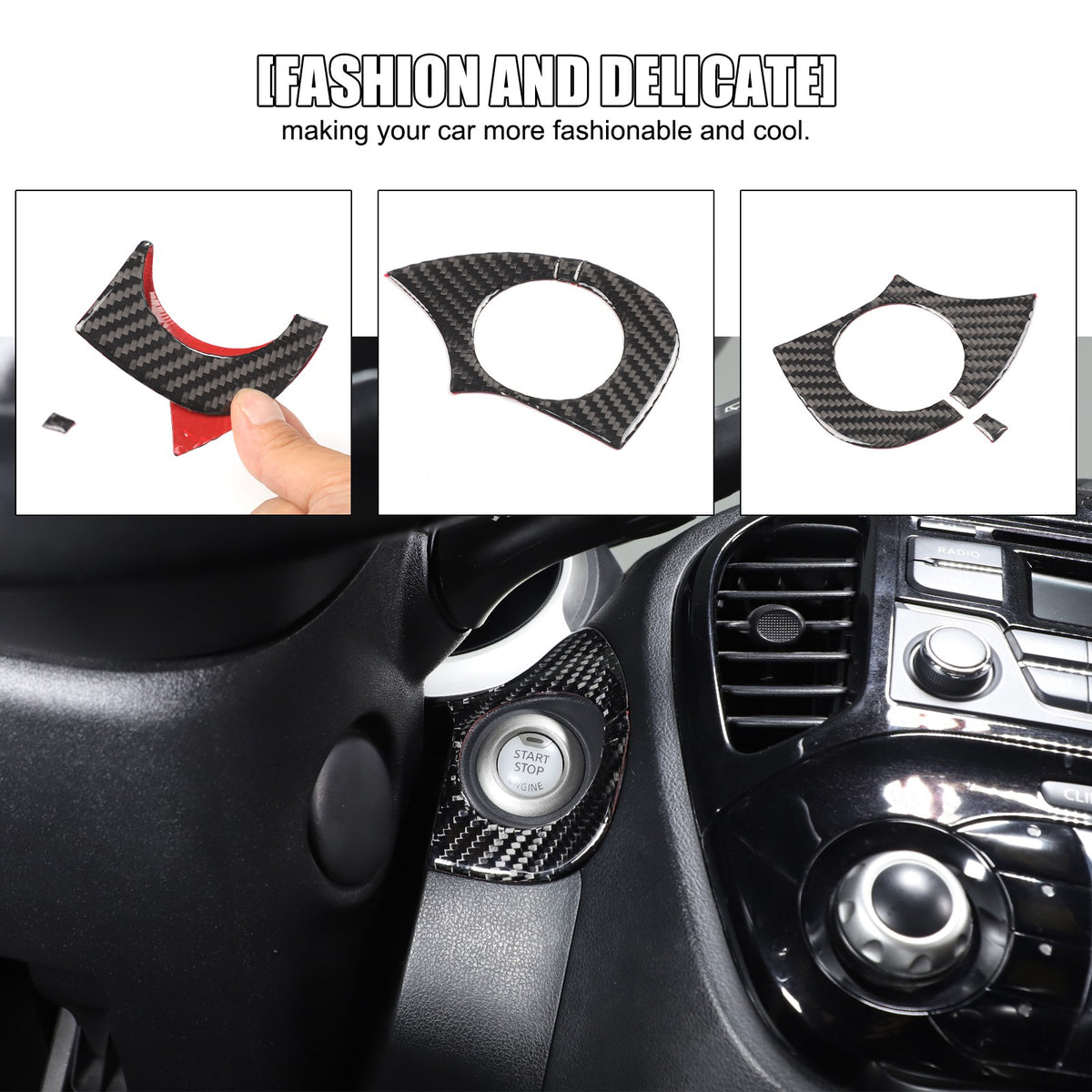 Soft Carbon Fiber Interior Center Console trim Sticker For Nissan Juke 2011-2019 240