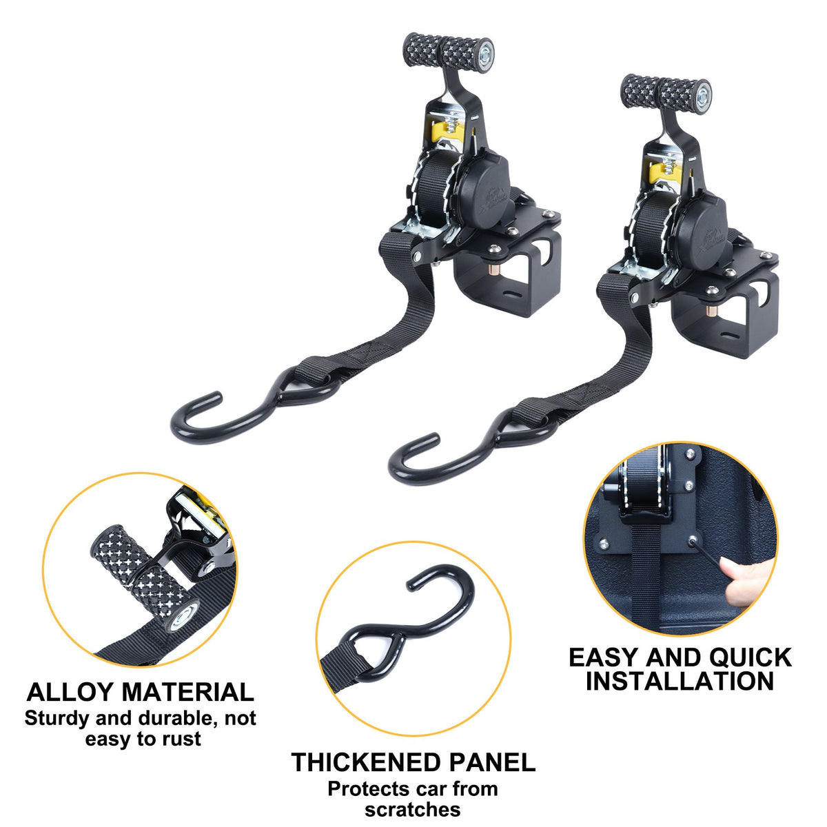 Truck Bed Retractable Ratchet Tie Down Straps Tightener For Ford Maverick 22+ US 11