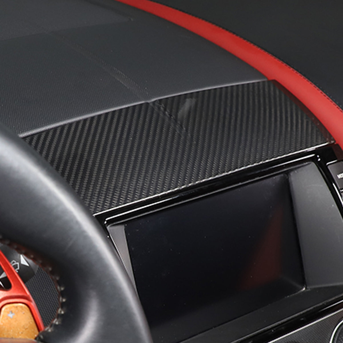Real Carbon fiber Navigation screen upper cover Trim For Jaguar F-TYPE 2013-22 5