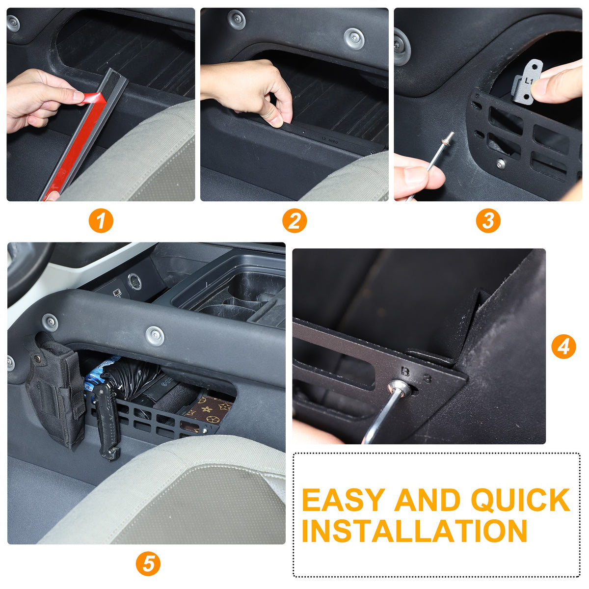 Alloy Center Console Lower Side Storage Molle Panel Box For LR Defender L663 20+ 14