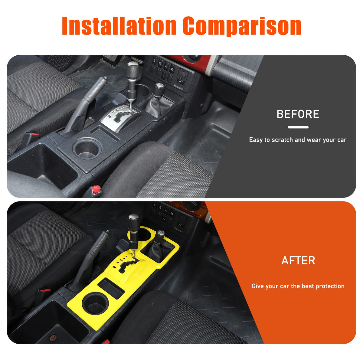 Yellow ABS Shift Panel Frame For Toyota FJ Cruiser 2007-2021 21