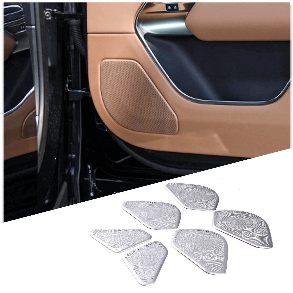 S. Steel Door Speaker A pillar Cover Mesh Trim For LR Range Rover Vogue 2022-23 4