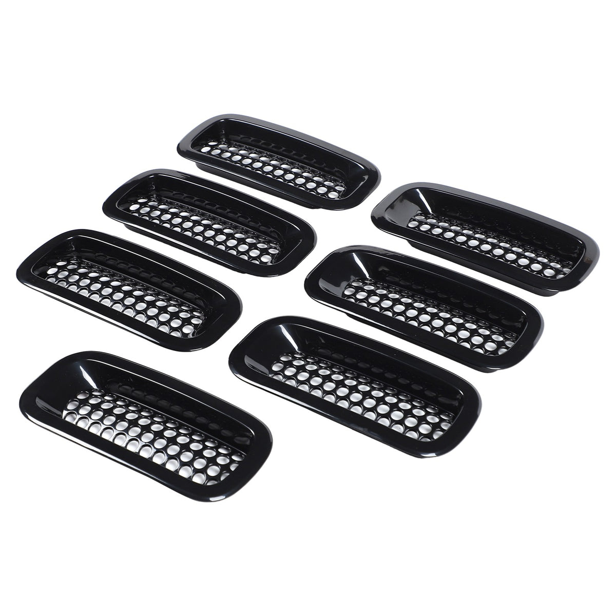 Black ABS Grille Insert Guard Insect Screen For Hummer H3 2005-2009 15