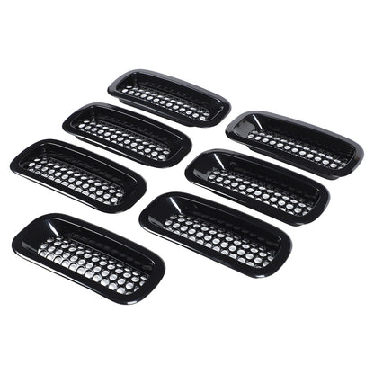 Black ABS Grille Insert Guard Insect Screen For Hummer H3 2005-2009 15