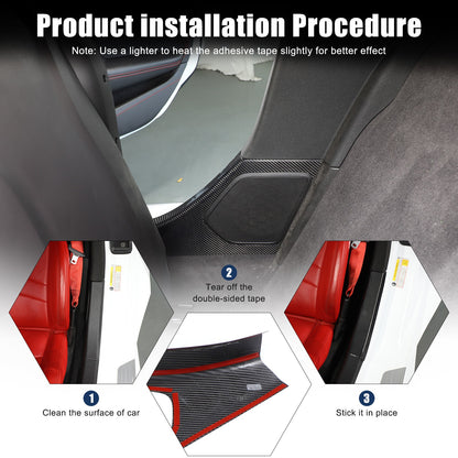 Real Carbon Fiber Interior Door Sill Plate Rear Trim For Corvette C8 2020+ US 22