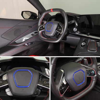 Blue Real Carbon Fiber Full Interior Set Decor Trim Kit for Corvette C8 20-25 - Variants 21-25 26