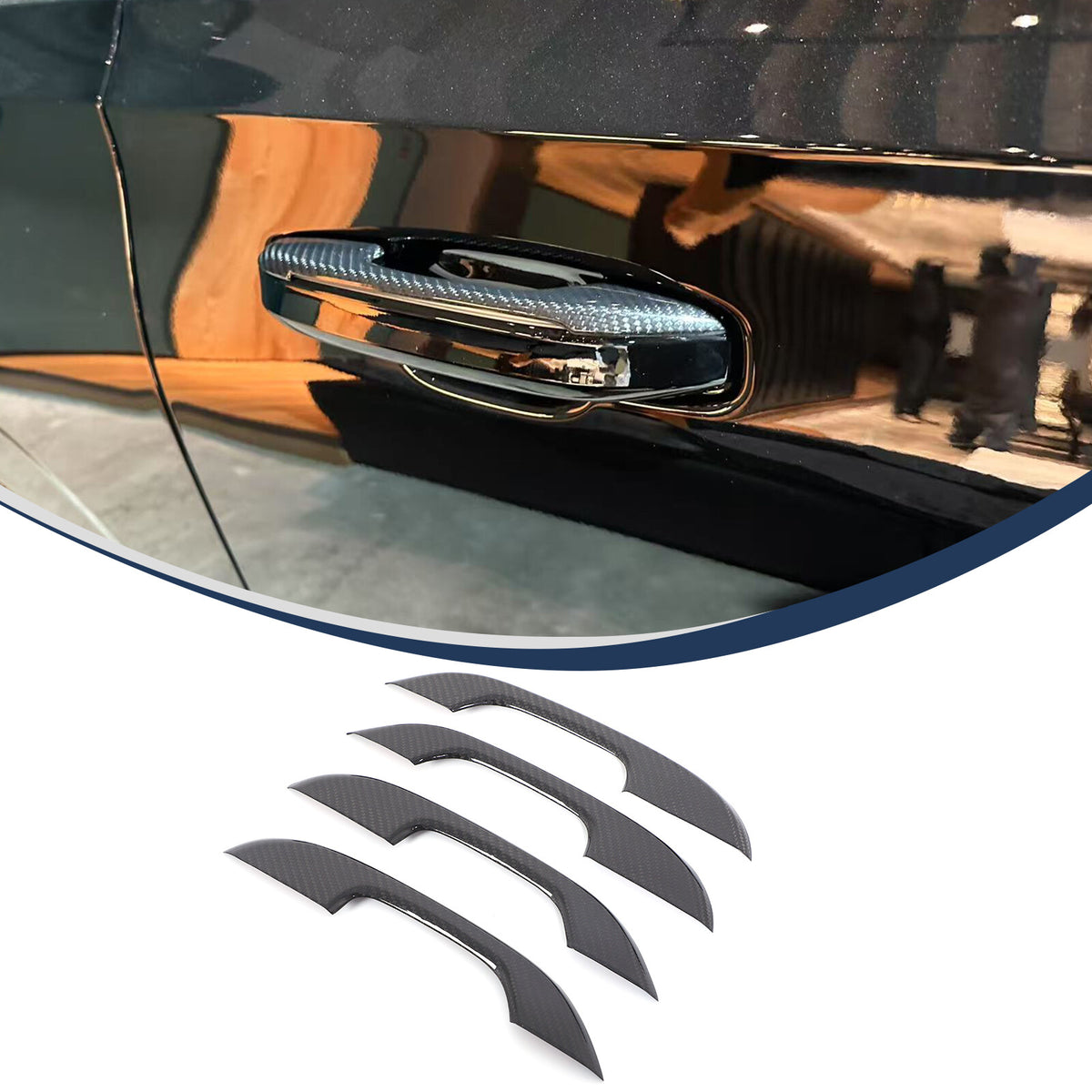 Real Carbon Fiber Exterior Door Handle Cover Trim For Cadillac Escalade 2021-23 2