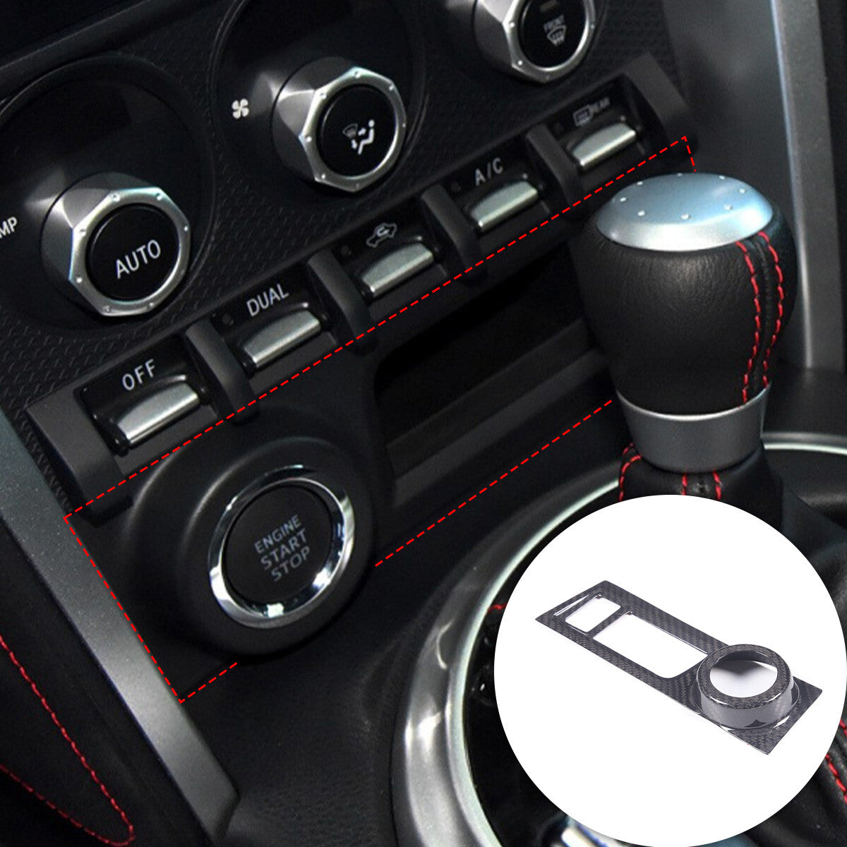 Real Carbon Fiber Interior Center Trim Set For Toyota 86 Subaru BRZ 2012-2020 10