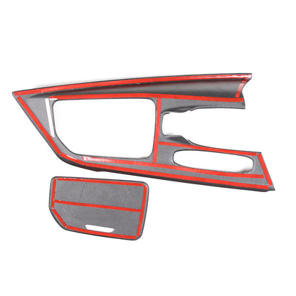 Real Honeycomb Carbon Fiber Center Console Gear Shift Panel Trim For C8 Corvette 3
