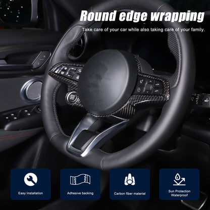 Real Carbon Fiber Steering Wheel Cover Trim Set for Alfa Romeo Tonale 23-24 19
