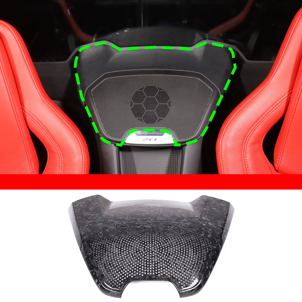 Forged Carbon Fiber Rear Charger Speaker Cover Trim For Corvette C8 Coupe 20-26 9
