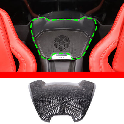 Forged Carbon Fiber Rear Charger Speaker Cover Trim For Corvette C8 Coupe 20-26 9