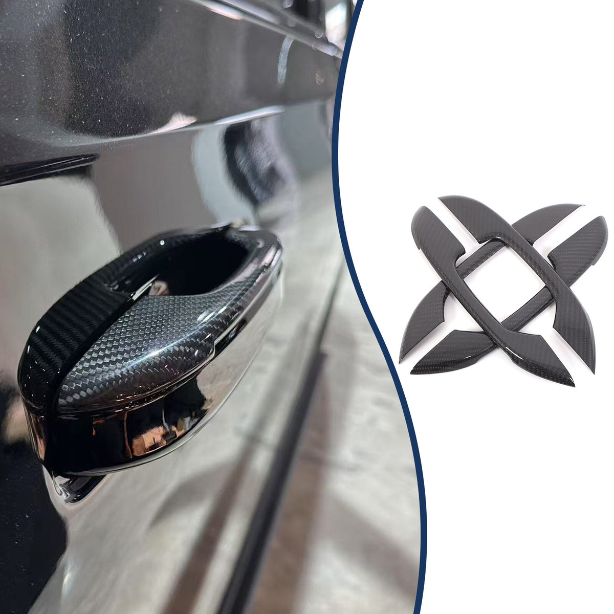 Real Carbon Fiber Exterior Door Handle Cover Trim For Cadillac Escalade 2021-23 11