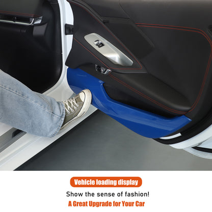 Blue ABS Inner Door Anti-Kick Panel Cover Trim For Corvette C8 2020-26 14