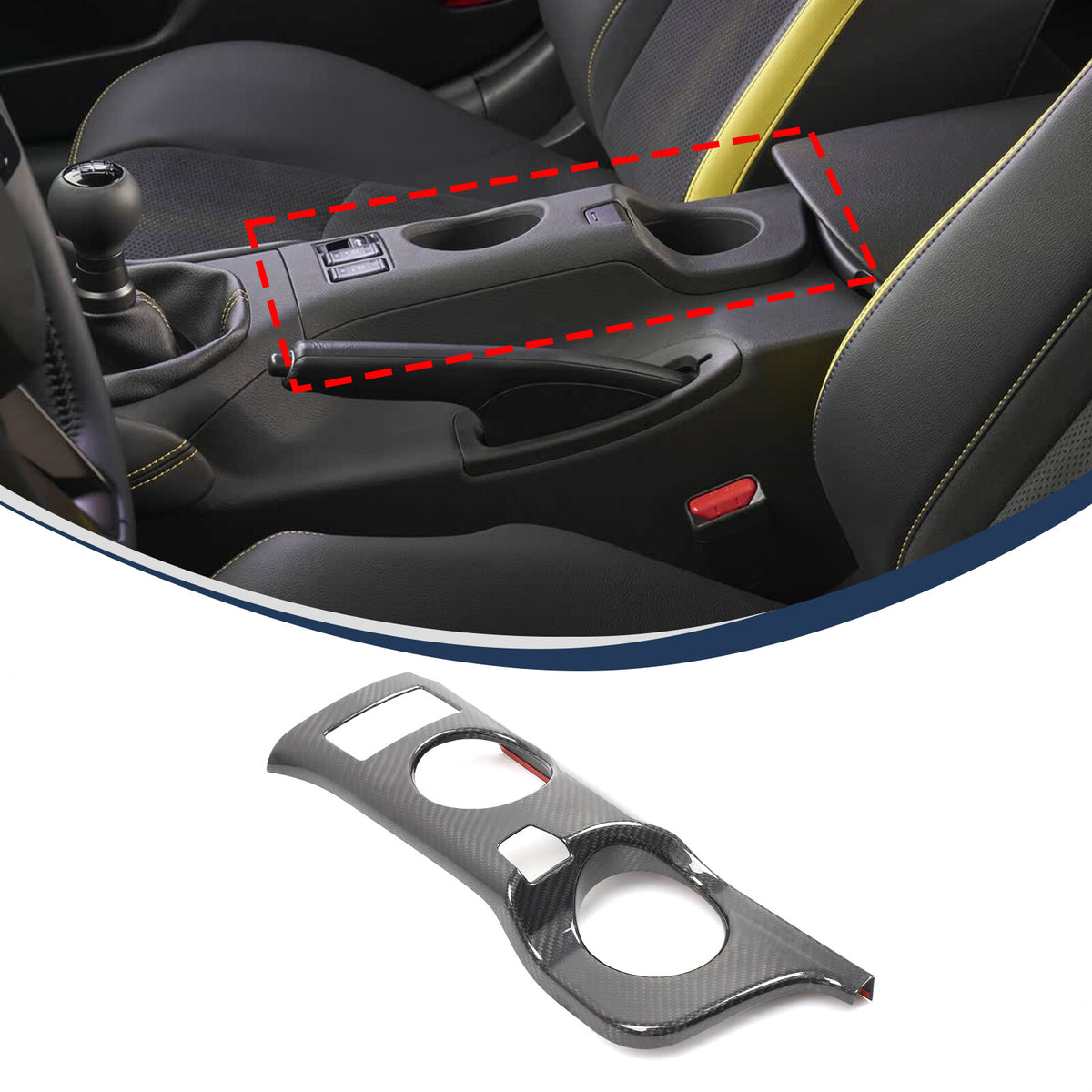 Real Carbon Fiber Center Console Cup Holder Panel Trim for Nissan 400Z 12