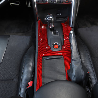 Red Gear Shift Panel Cover Sticker Carbon Fiber For Nissan GTR R35 2008-2016 6