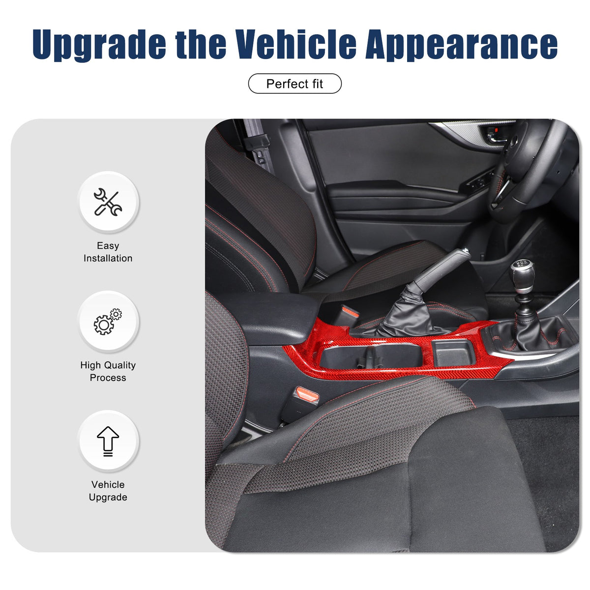 Red Real Carbon Fiber Center Console Cup Holder Trim For Subaru WRX VB 2022+ 6