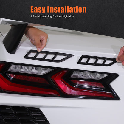 Matte Black ABS Reverse Light Protection Grille Trim For Corvette C8 20+ US 10