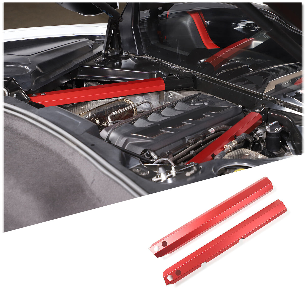 Aluminum Alloy Exterior Hood Engine License Plate Trim For Corvette C8 2020+ US - Variants 21-25 60