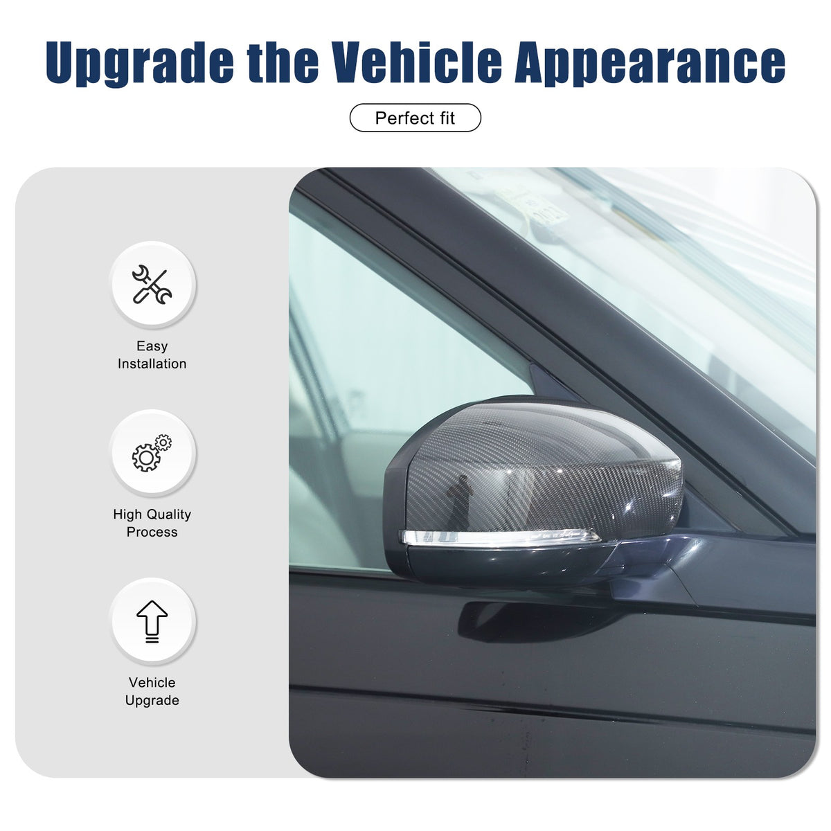 Real Carbon Fiber Outer Rearview Mirror Trim For LR5 Discovery 5 L462 2014-2021 22