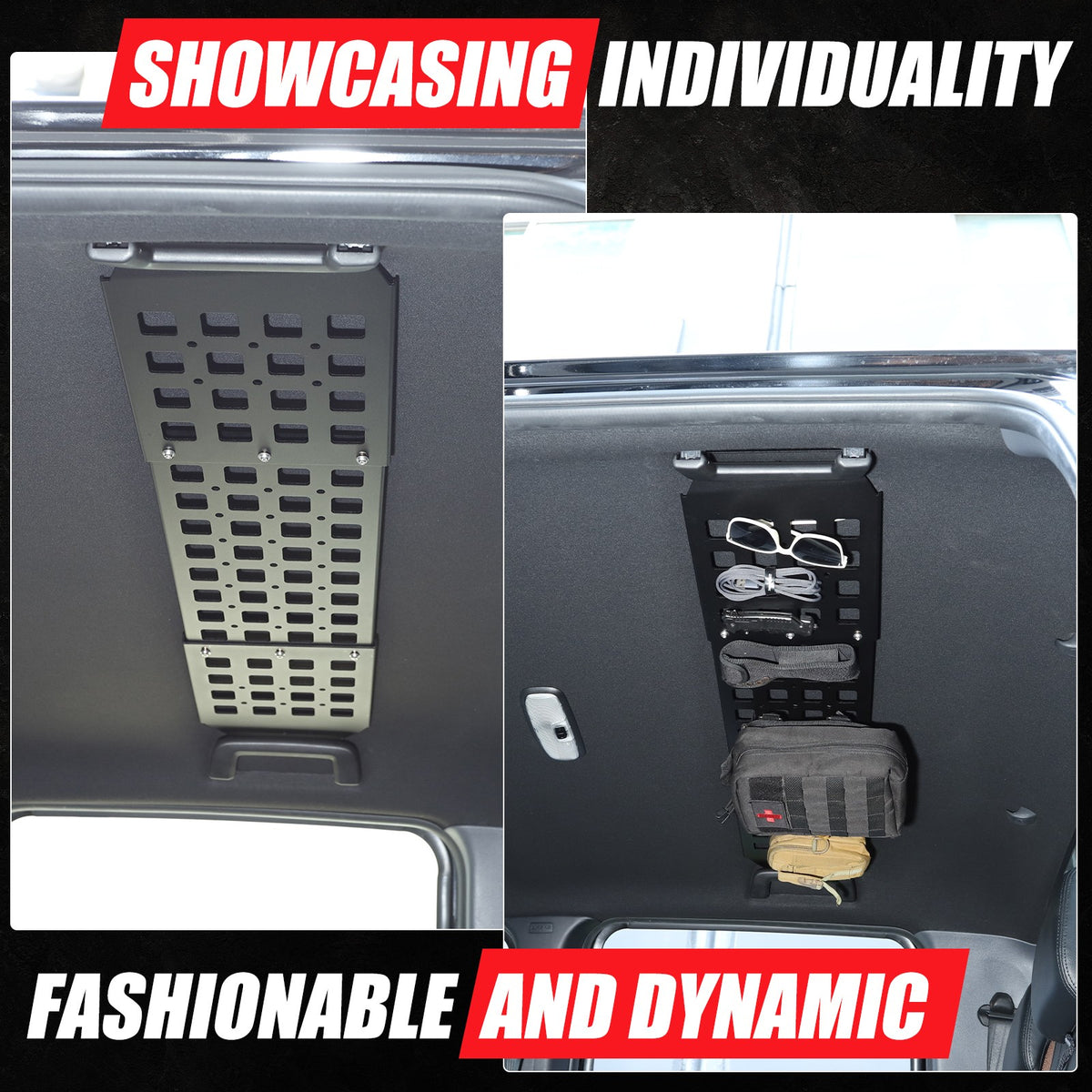 Alloy Rear Roof Hanging Storage Rack Molle Panel For Ford Ranger T6 2015-2021 13