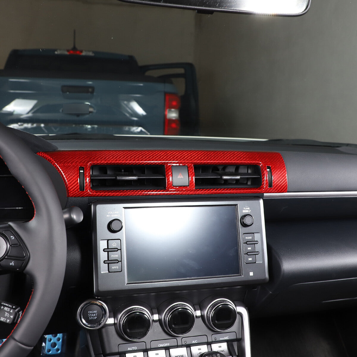 Red Real Carbon Fiber Interior Center Console Trim Set Kit For Subaru BRZ 22+ 149