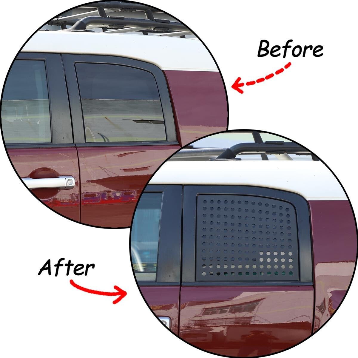 For Toyota FJ Cruiser 2007-2022 Rear Quarter Window Honeycomb Frame Trim Cover 11