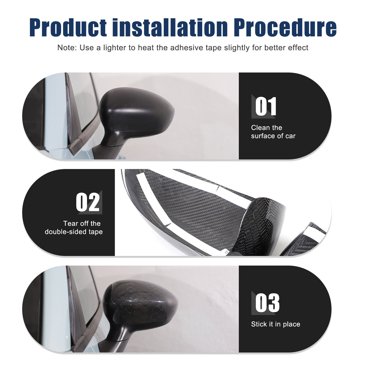 Honeycomb Carbon Fiber Exterior Side Mirror Trim For Fiat 500 Abarth 595 2010+ 7
