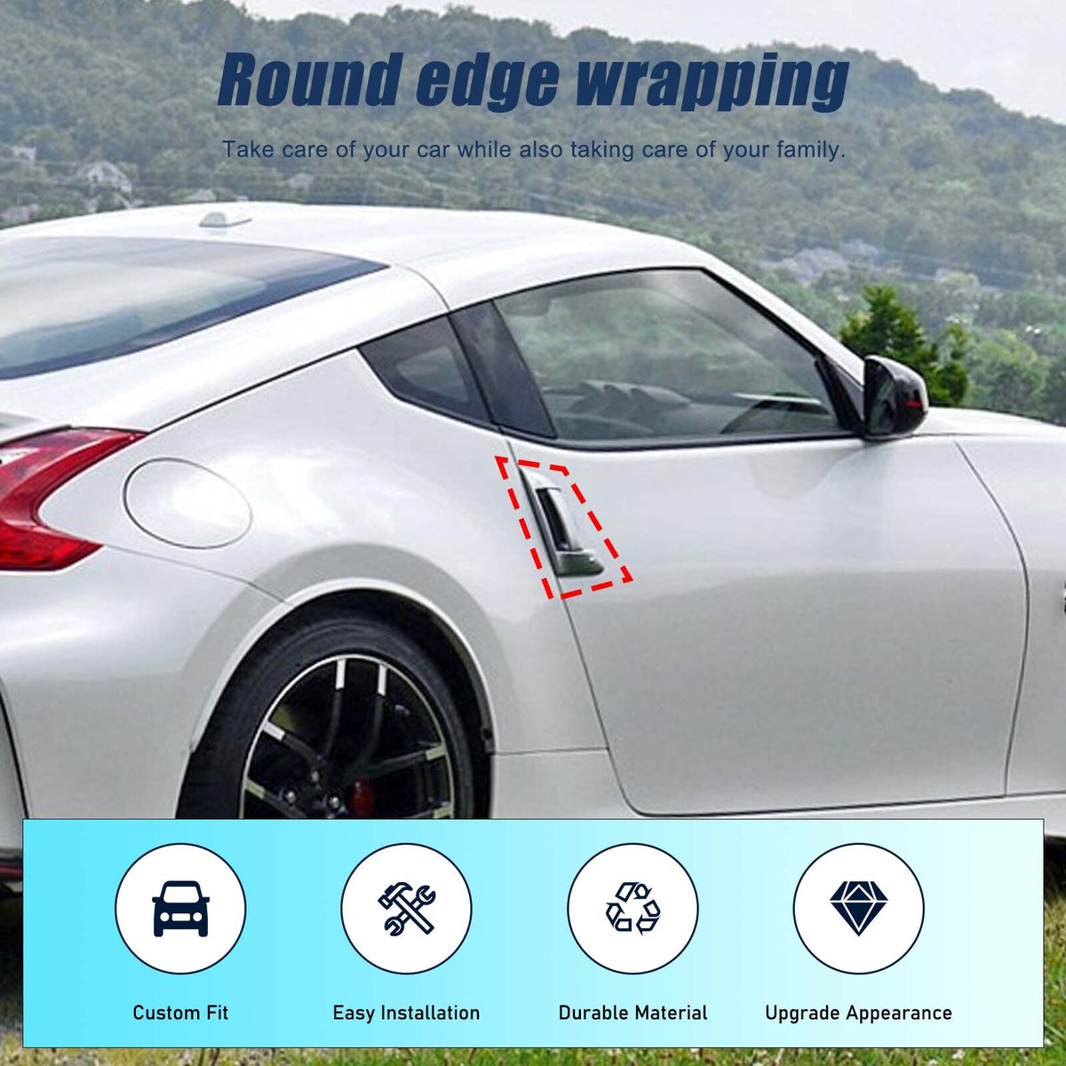 Real Carbon Fiber Exterior Door Handle Cover Bezel For Nissan 370Z Z34 2009-20 6