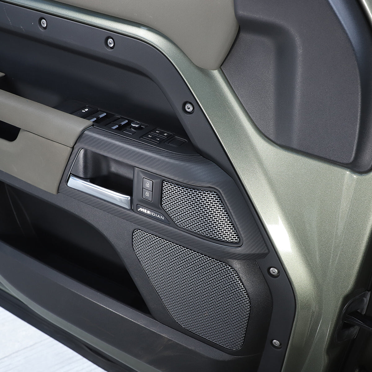 Matte Real Carbon Fiber Interior Door Handle Cover Trim For LR Defender 110 20+ 16