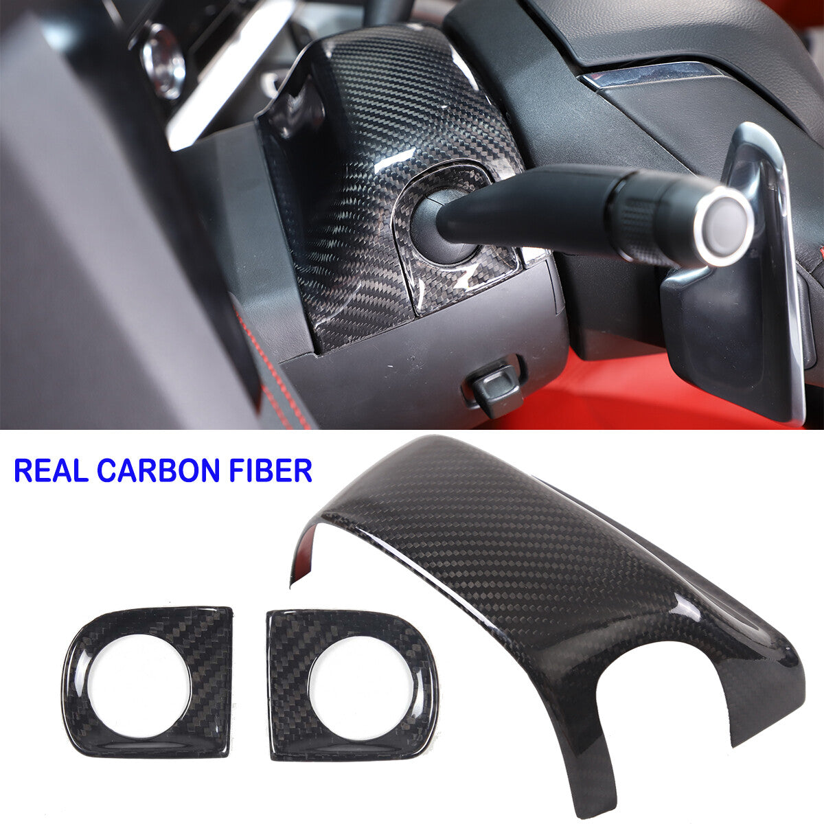 Dry Real Carbon fiber Steering Wheel Base Cover Set For Corvette C8 Z06 2020-26 2