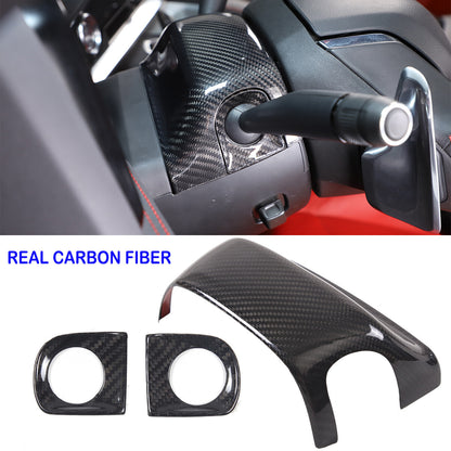 Dry Real Carbon fiber Steering Wheel Base Cover Set For Corvette C8 Z06 2020-26 2