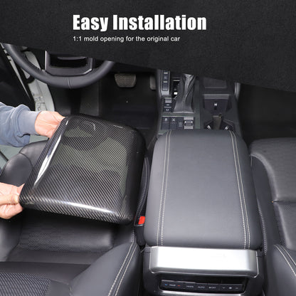 Real Carbon Fiber Center Armrest Box Trim For Toyota Land Cruiser LC250 24+ 7