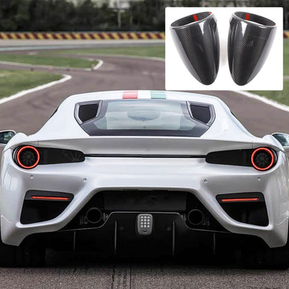 Real Dry Carbon Fiber Rear Tail Light Trunk Lamp Trim For Ferrari 458 2011-2016 1