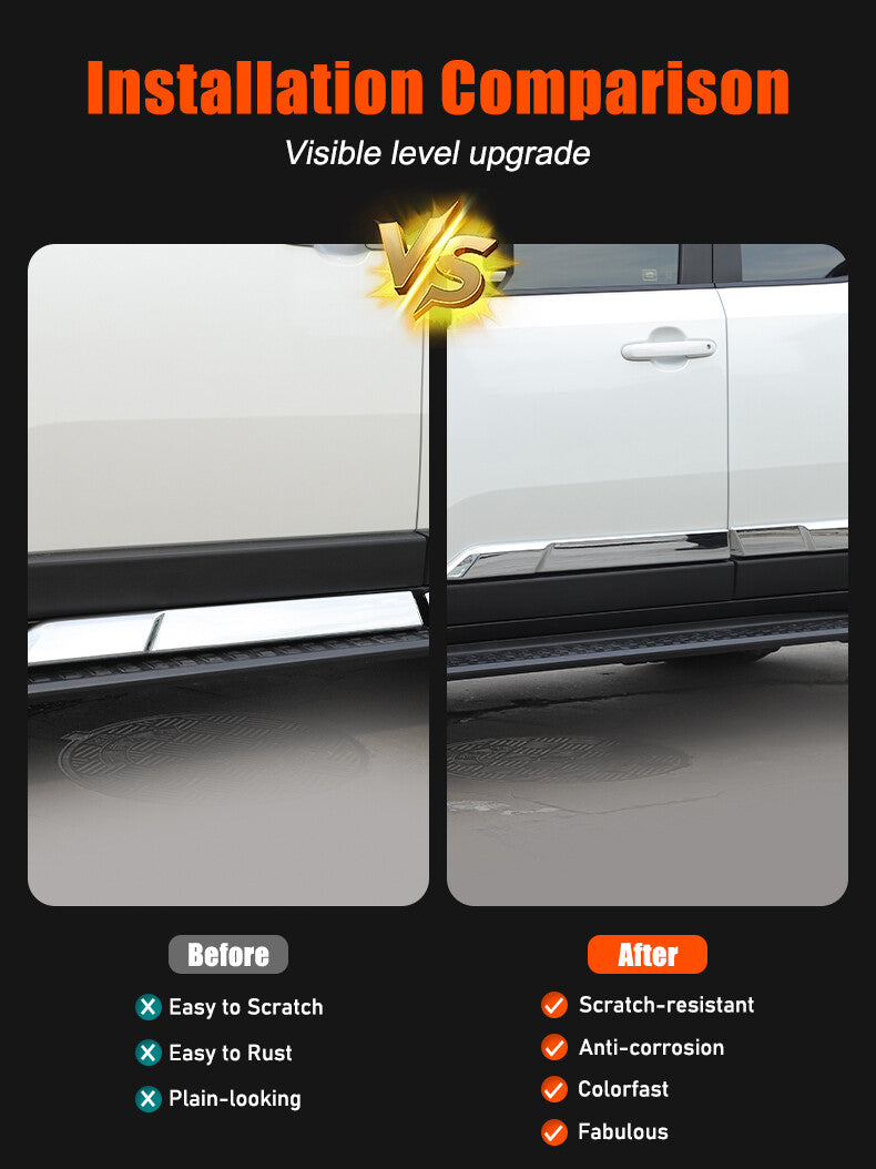 Silver Body Side Door Mouldings Cover Trim For Toyota Land Cruiser LC250 24+ 3