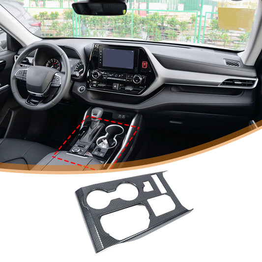 ABS Carbon Fiber Center gear shift trim cover for Toyota Highlander 2022-2024 1