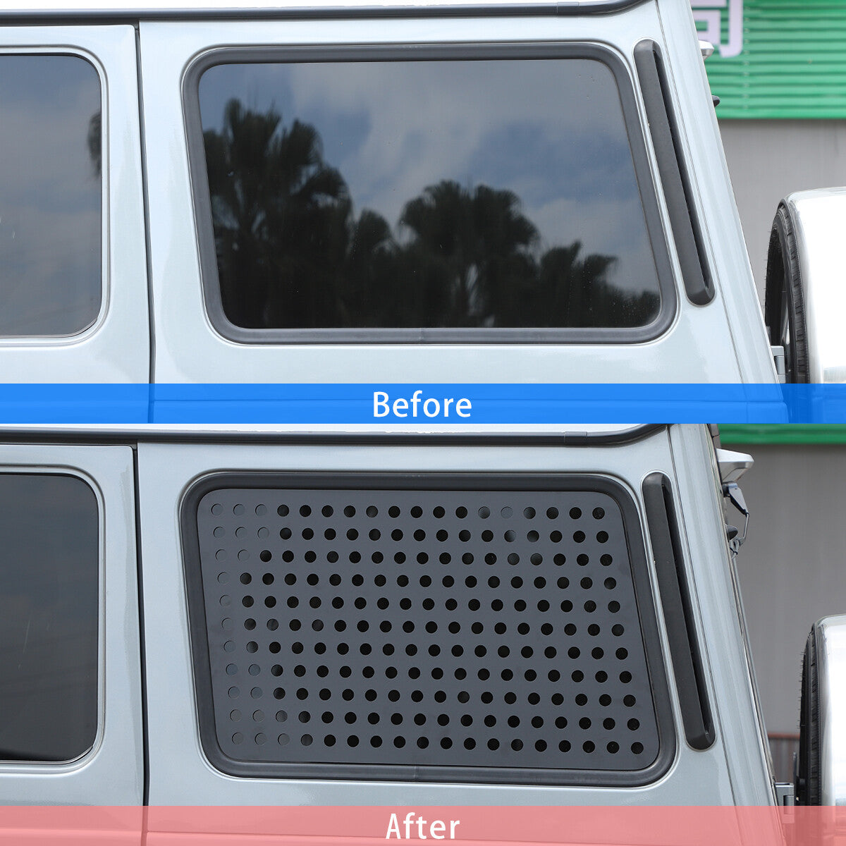 Alloy Trunk Quarter Window Cover Trim for Benz G-class W463 G500 G55 G65 04-18 11