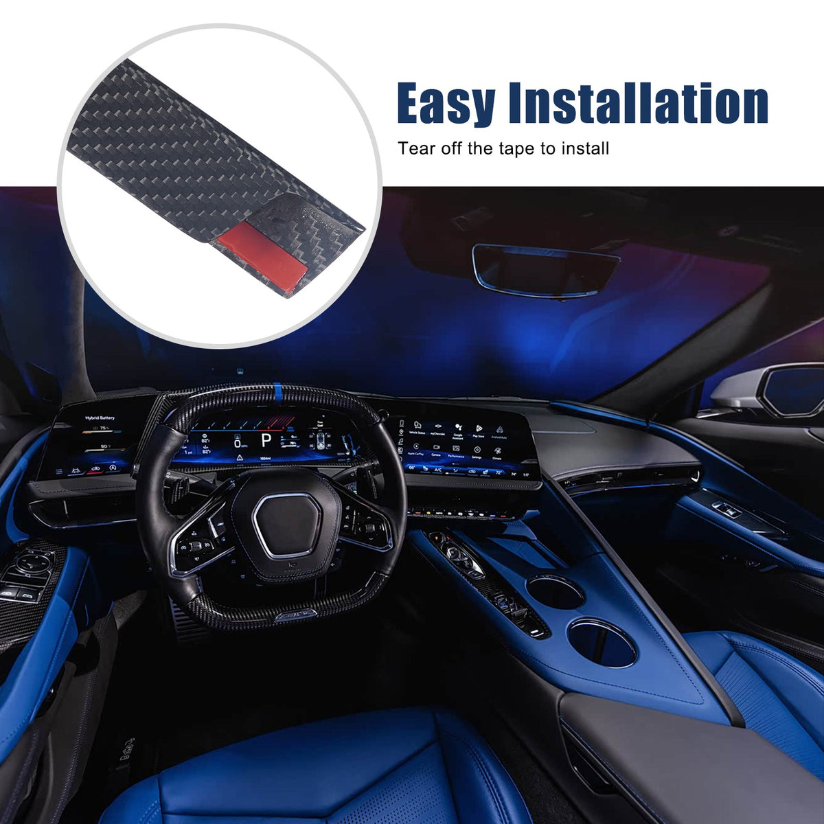 Real Dry Carbon Fiber Interior Center Trim For Corvette C8 2026+ Stingray ZR1 52
