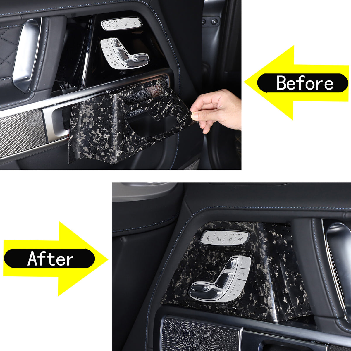Forged Carbon Fiber Seat Adjustment Button Trim Cover for Benz G-Class 2019-20 6