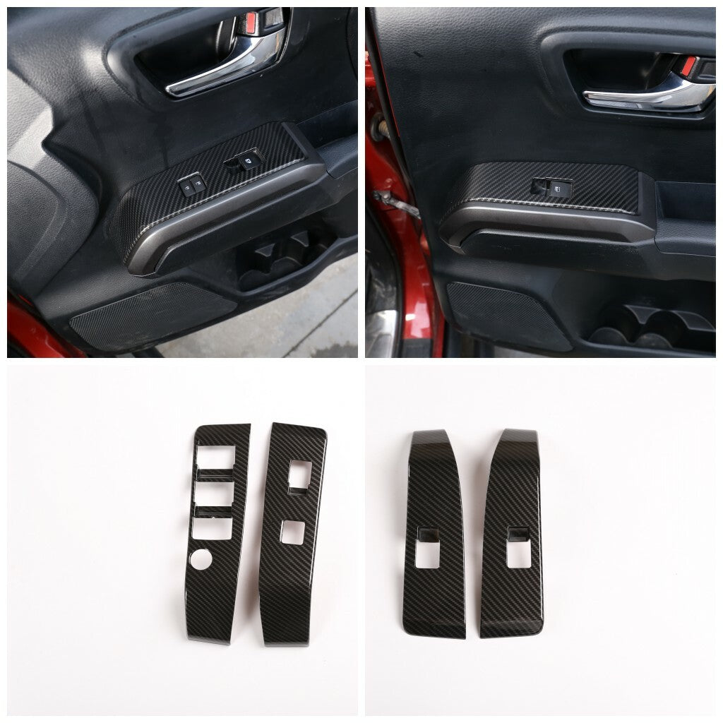 Carbon ABS Full Interior Center Console Kit Cover Trim Set For Toyota Tacoma 16+ 12