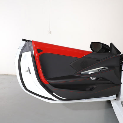 ABS Red Inner Interior Door Panel Cover Trim For Corvette C8 Z51 Z06 2020-26 14
